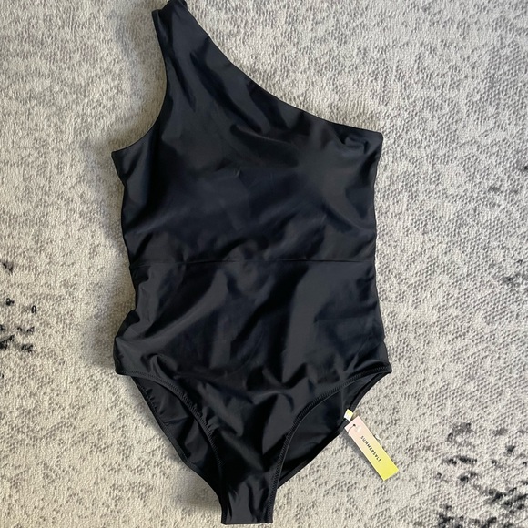 Summersalt The Ruched Sidestroke Black One-Shoulder one piece Swimsuit 10 nwt - Picture 7 of 9